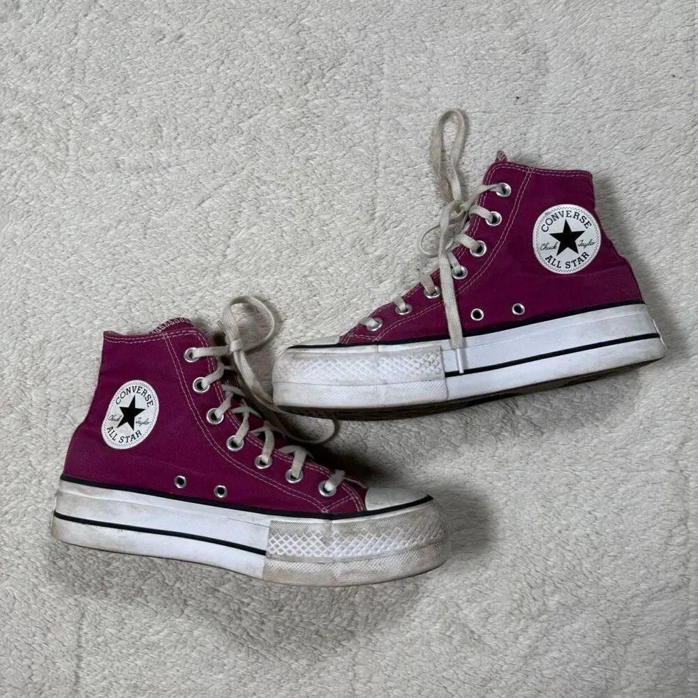 Converse Chuck Taylor Lift Platform High Top Magenta Sneakers